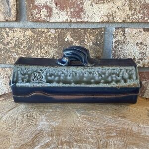 Artisan Pottery Butter Dish Dark Blue Beauty! Lovely Condition!